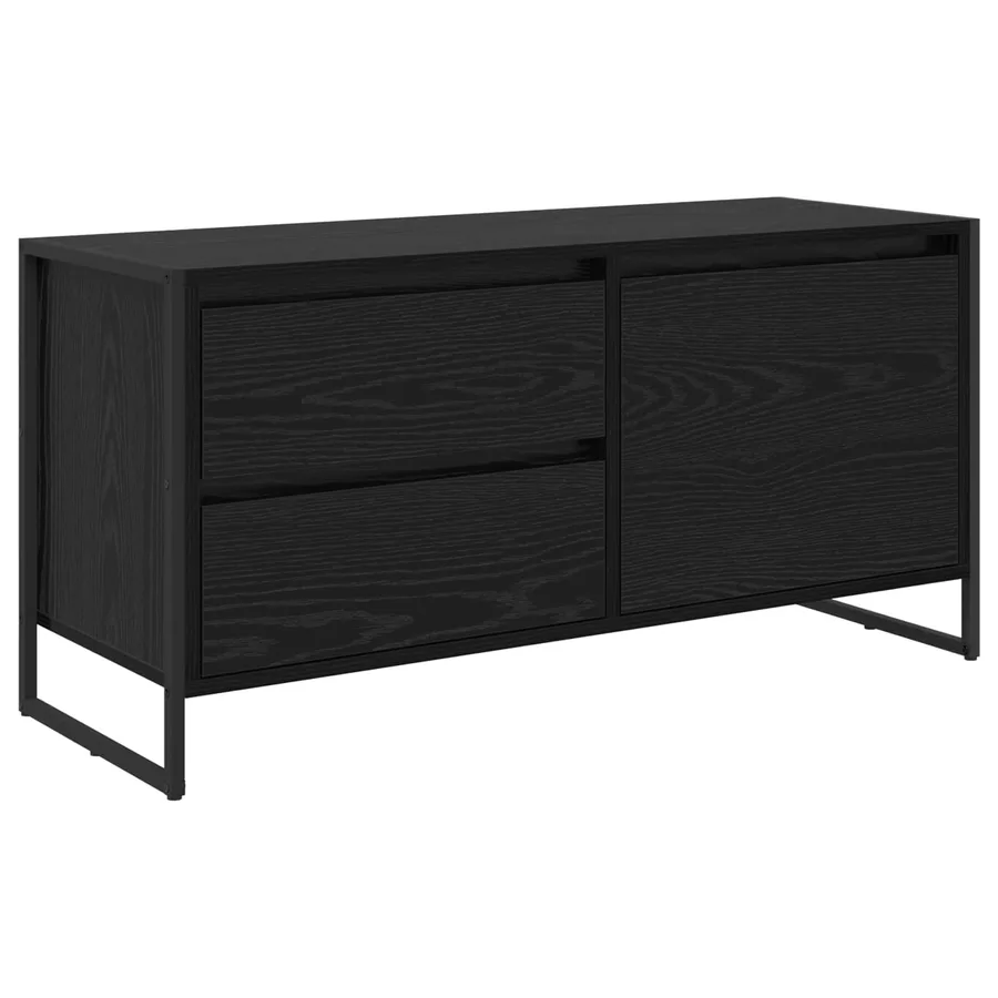 Meuble TV Chêne noir 100 x 36 x 49.5 cm Bois d'ingénierie - 2