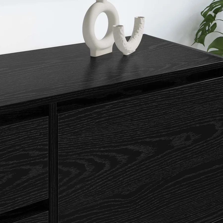Meuble TV Chêne noir 100 x 36 x 49.5 cm Bois d'ingénierie - 4