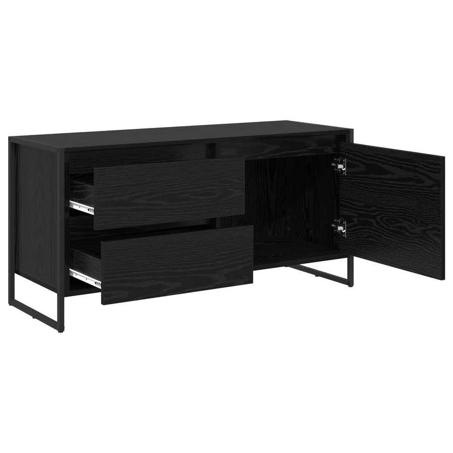 Meuble TV Chêne noir 100 x 36 x 49.5 cm Bois d'ingénierie - 5