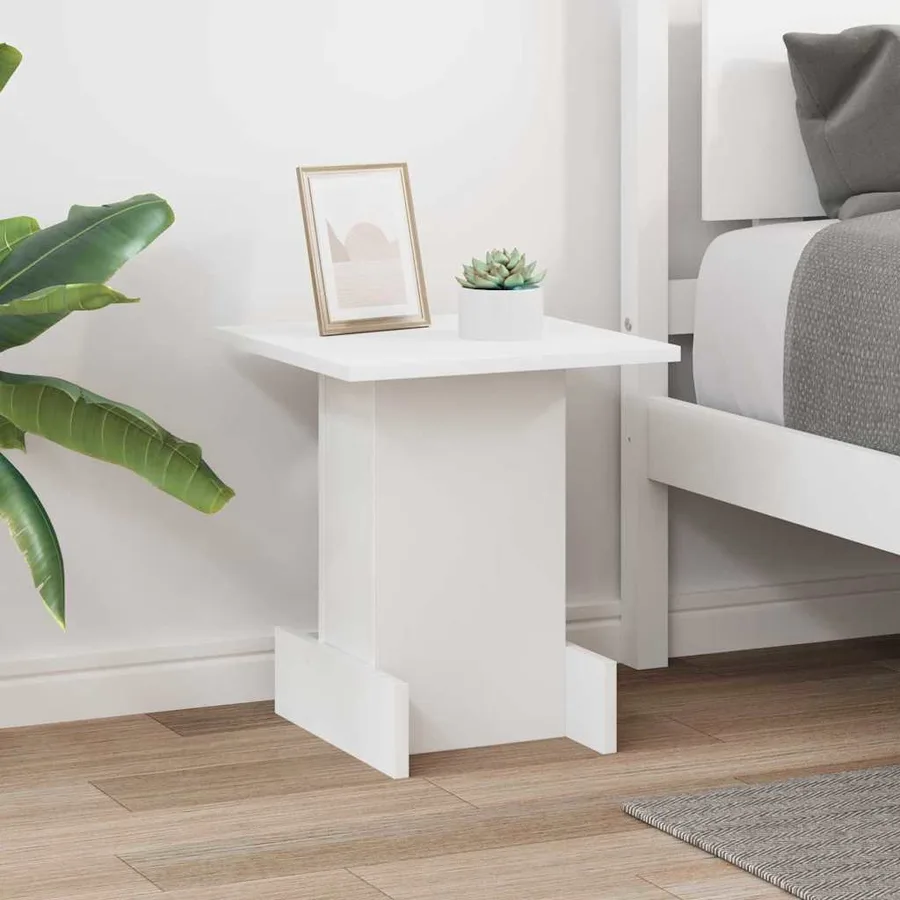 Table d'appoint Blanc 35,5 x 35 x 40 cm Bois d'ingénierie - 4