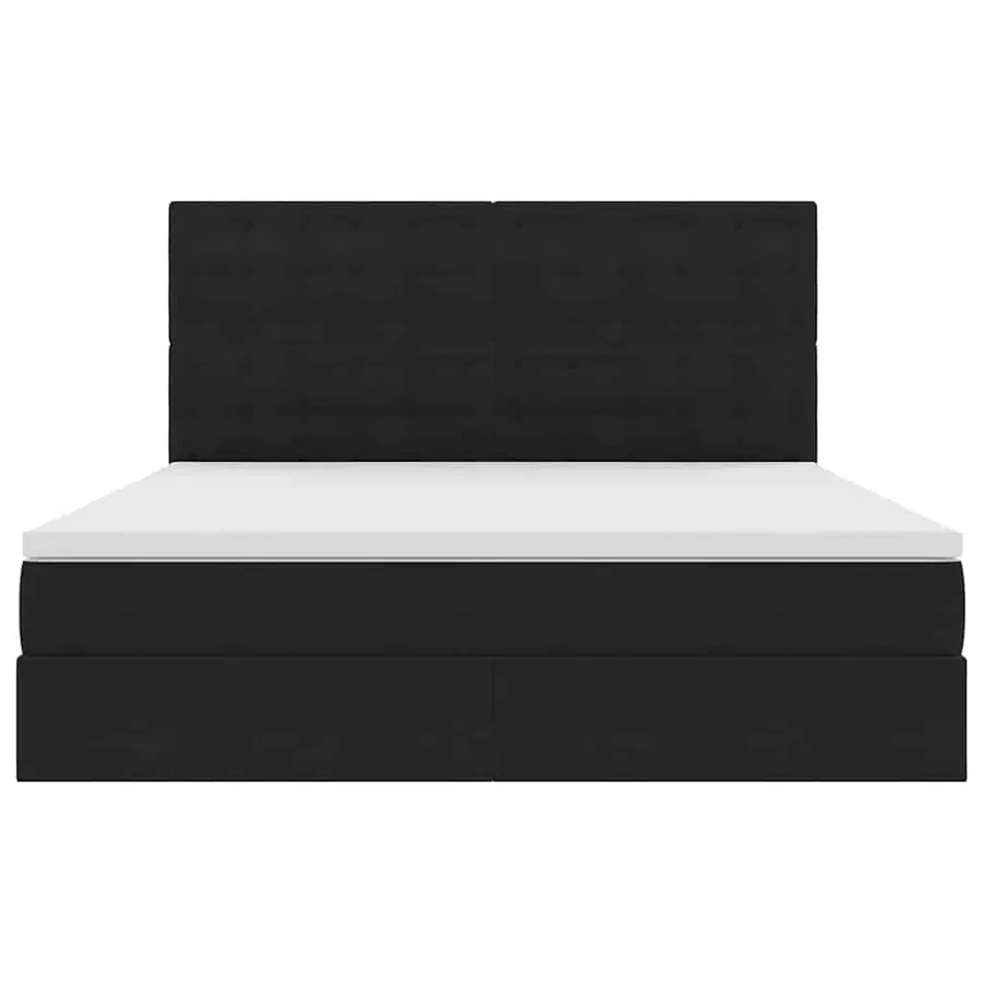 Lit avec rangement et matelas Noir 180 x 200 cm Velours - 7