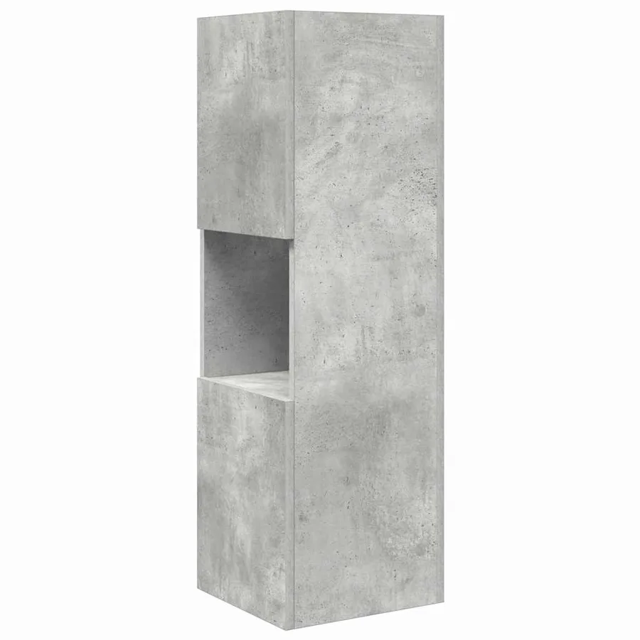 Meuble d'angle Gris béton 30,5x30x95cm Bois d'ingénierie - 7