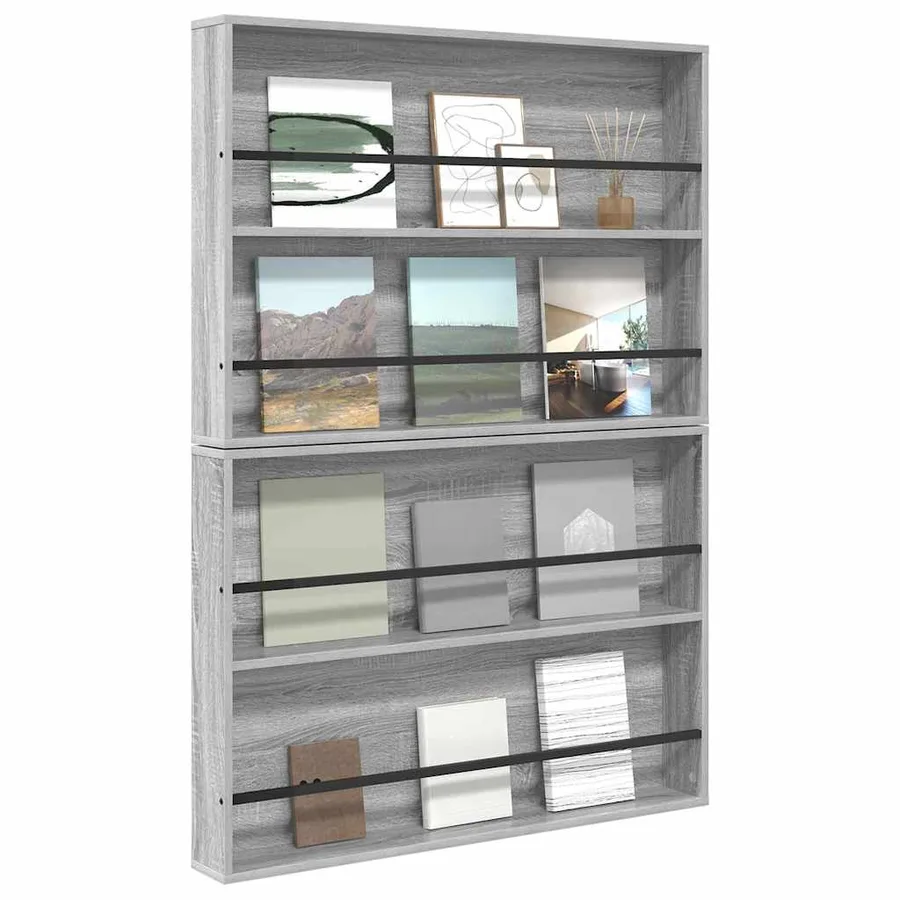 Étagère à magazines 2 pcs Gris Sonoma 100 x 12 x 70 cm - 3