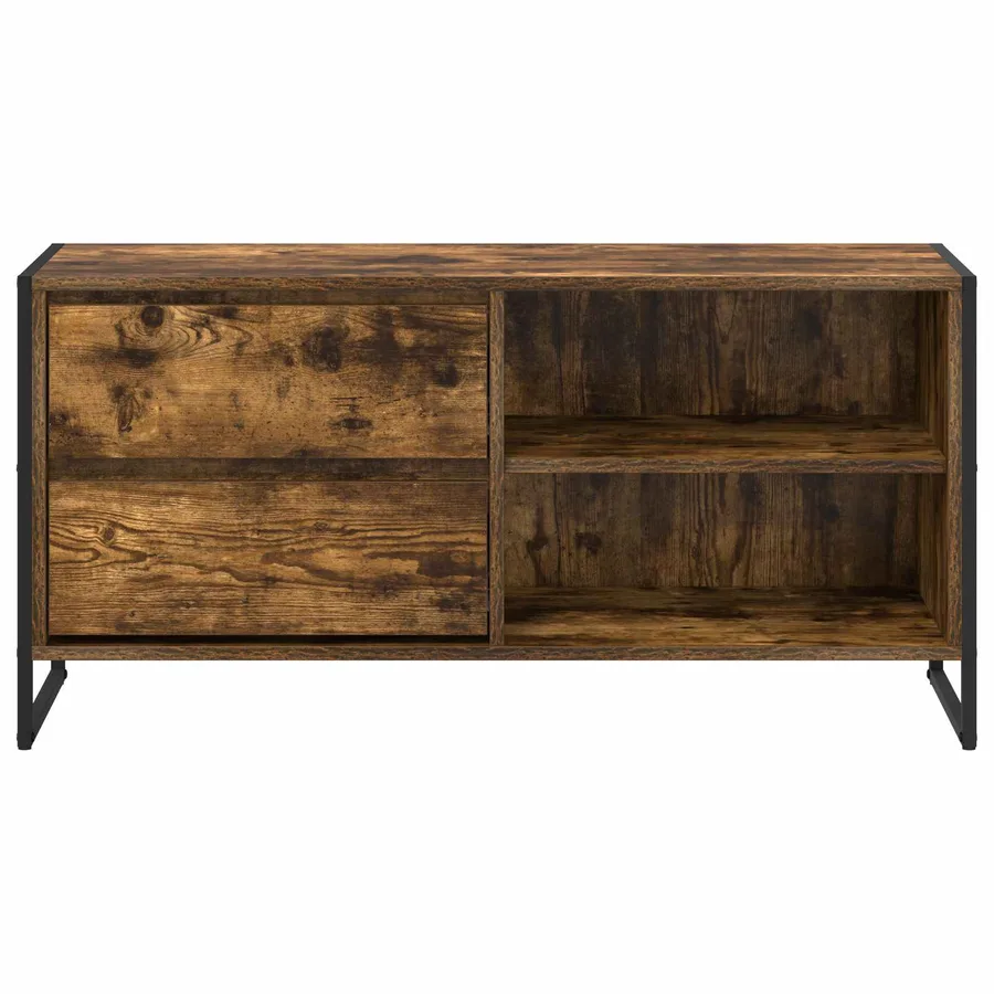 Meuble TV Chêne Fumé 100 x 36 x 49,5 cm Bois d'ingénierie - 6