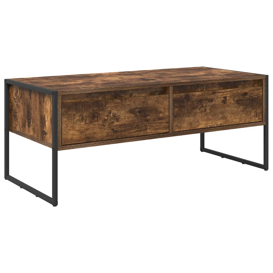 Table basse Chêne Fumé 100 x 46 x 40 cm Bois d'ingénierie - 2