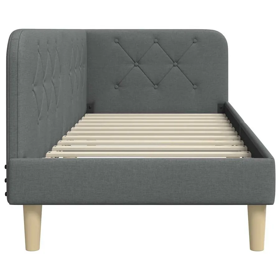 Cadre de lit d'angle Gris foncé 80 x 200 cm tissu - 6