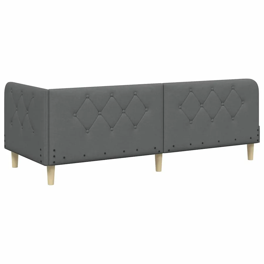 Cadre de lit d'angle Gris foncé 80 x 200 cm tissu - 7