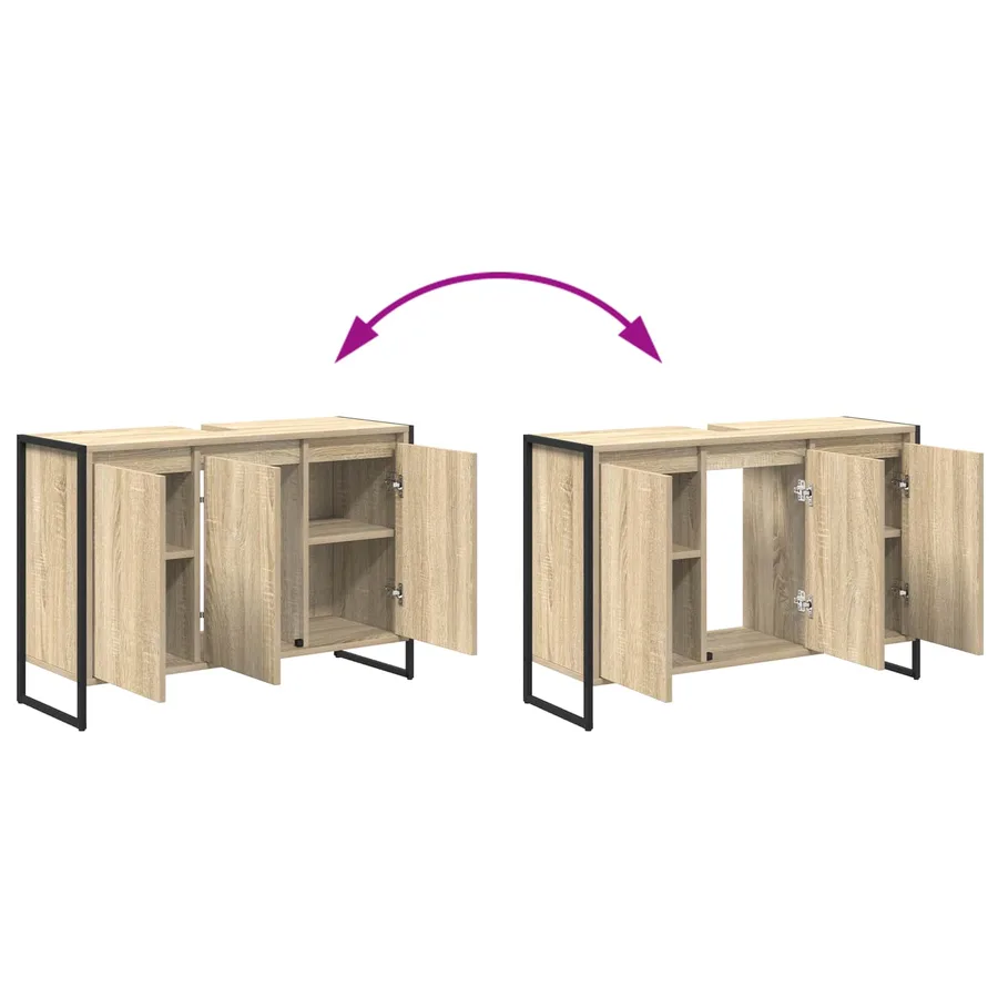 Ensemble de mobilier de salle de bain avec tiroir Chêne Sonoma - 15