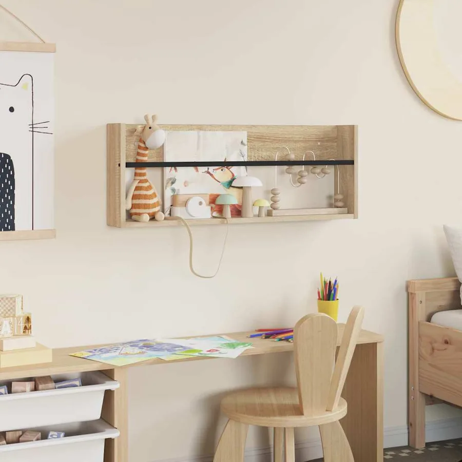 Étagère à magazines avec étagère Chêne Sonoma 80 x 12 x 30 cm - 4