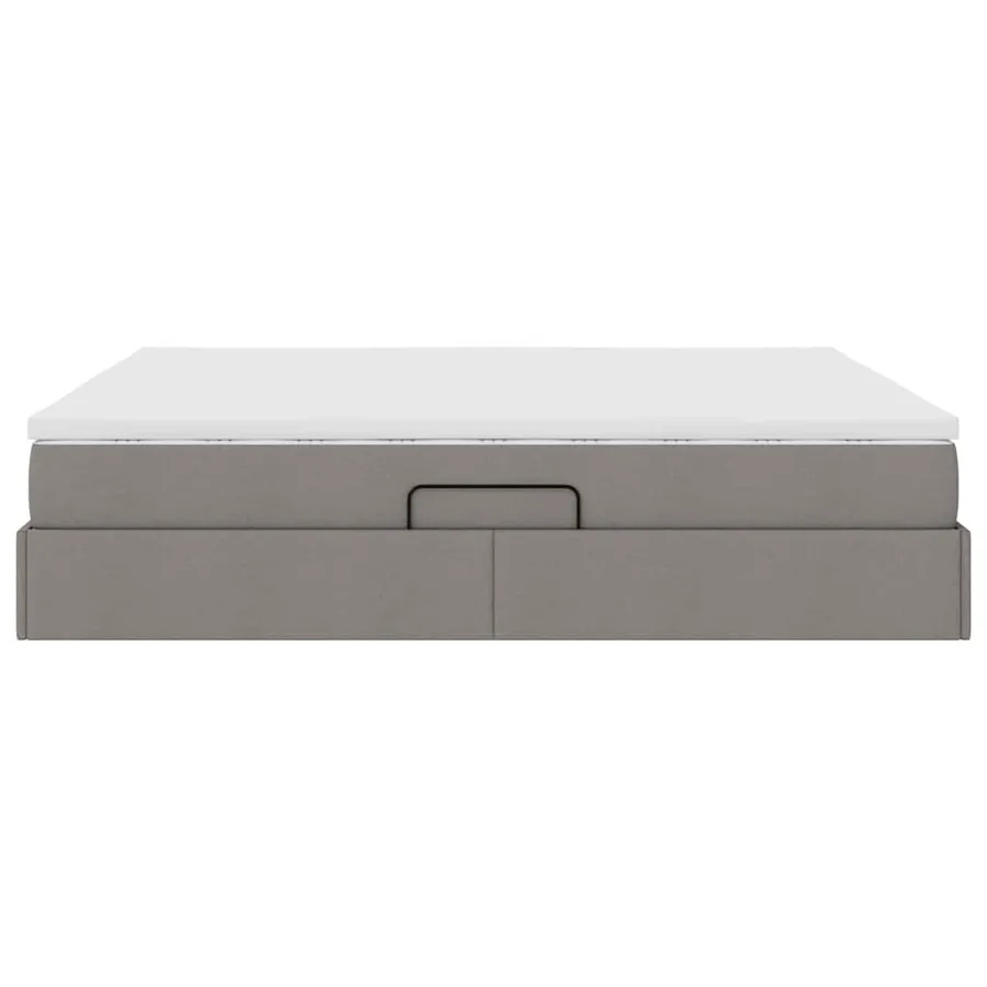 Lit avec rangement et matelas Taupe 180 x 200 cm Polyester - 9