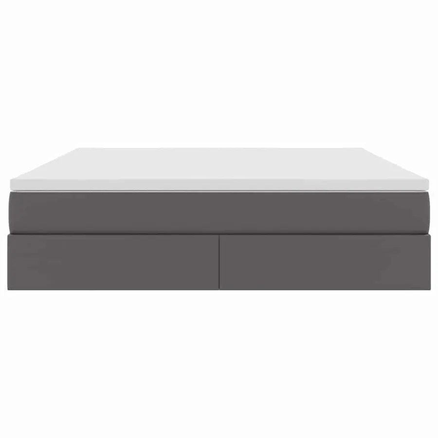 Lit avec rangement et matelas Gris 180 x 200 cm Simili cuir - 7