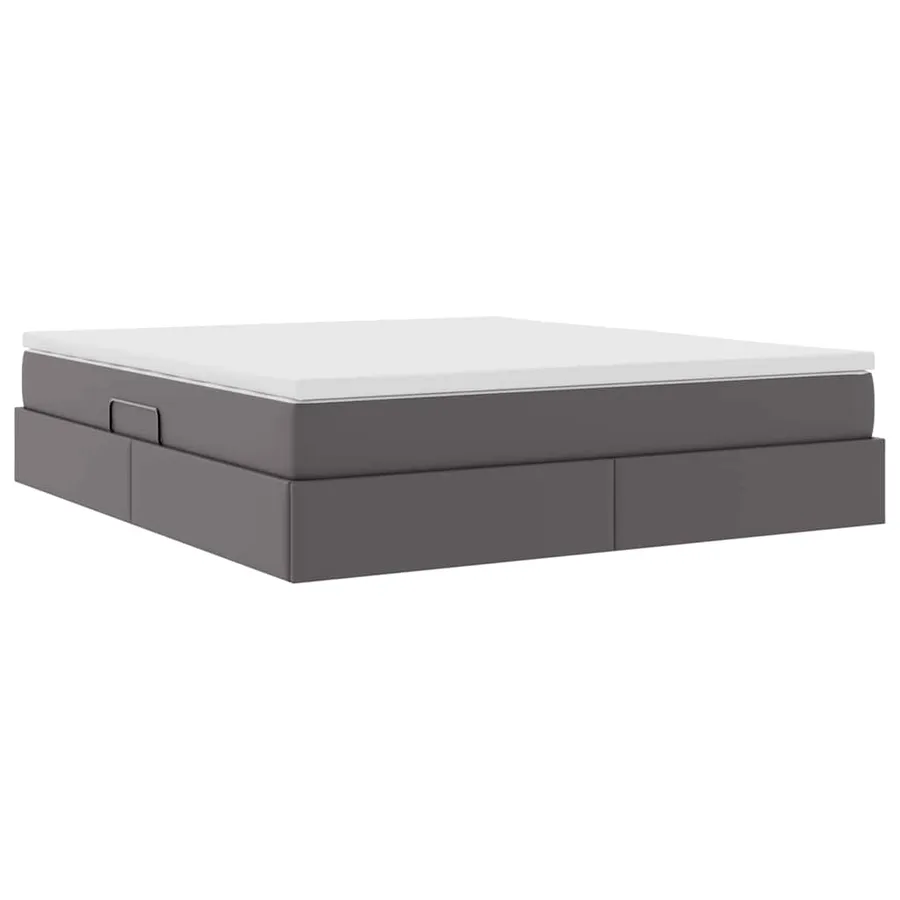 Lit avec rangement et matelas Gris 180 x 200 cm Simili cuir - 8