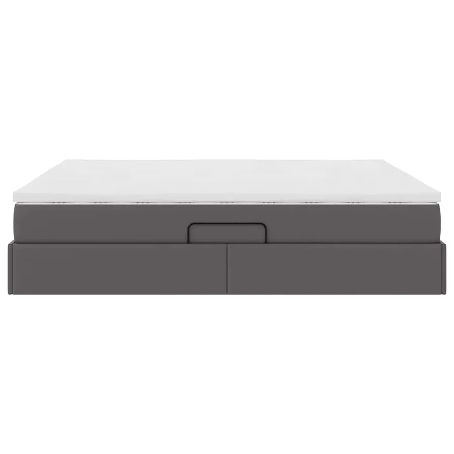 Lit avec rangement et matelas Gris 180 x 200 cm Simili cuir - 9