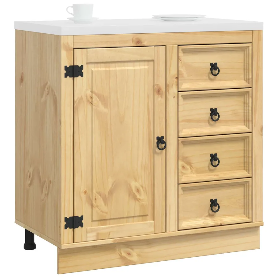 Armoire SKI Brun Miel 80 x 46 x 81 cm Pin massif - 3