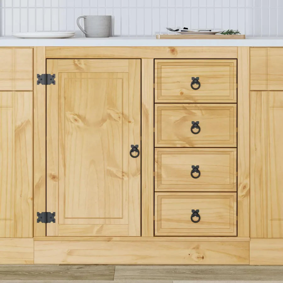 Armoire SKI Brun Miel 80 x 46 x 81 cm Pin massif - 4