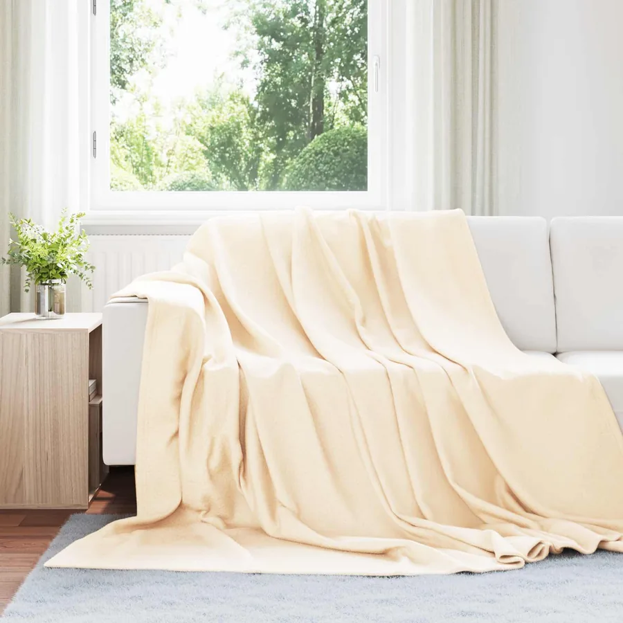 Couvertures à jeter 6 pcs Crème 270 x 240 cm Toison