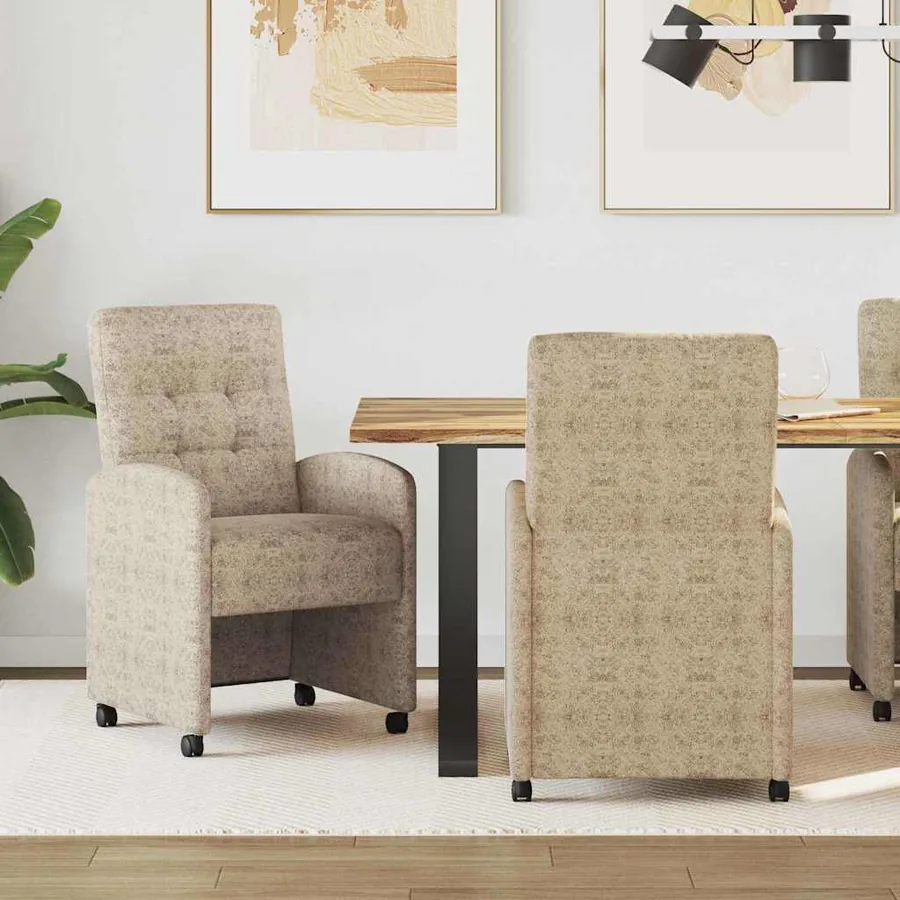 Chaises de Salle à Manger avec Roues 2 pcs Gris clair
