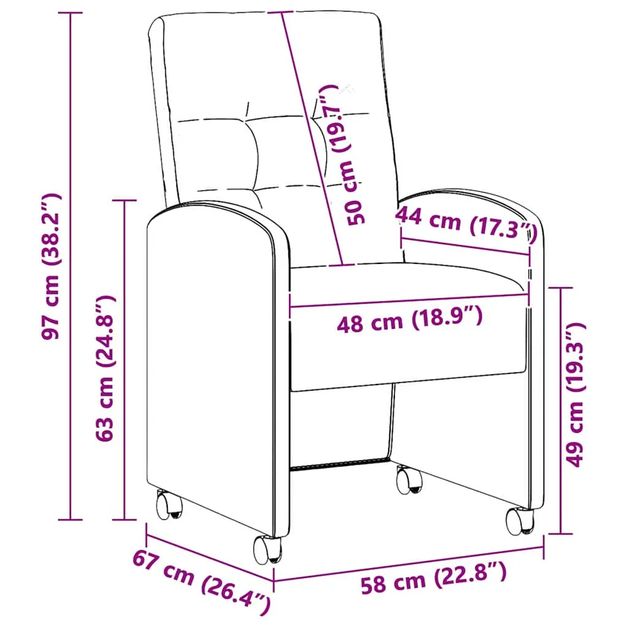 Chaises de Salle à Manger avec Roues 2 pcs Gris clair - 11