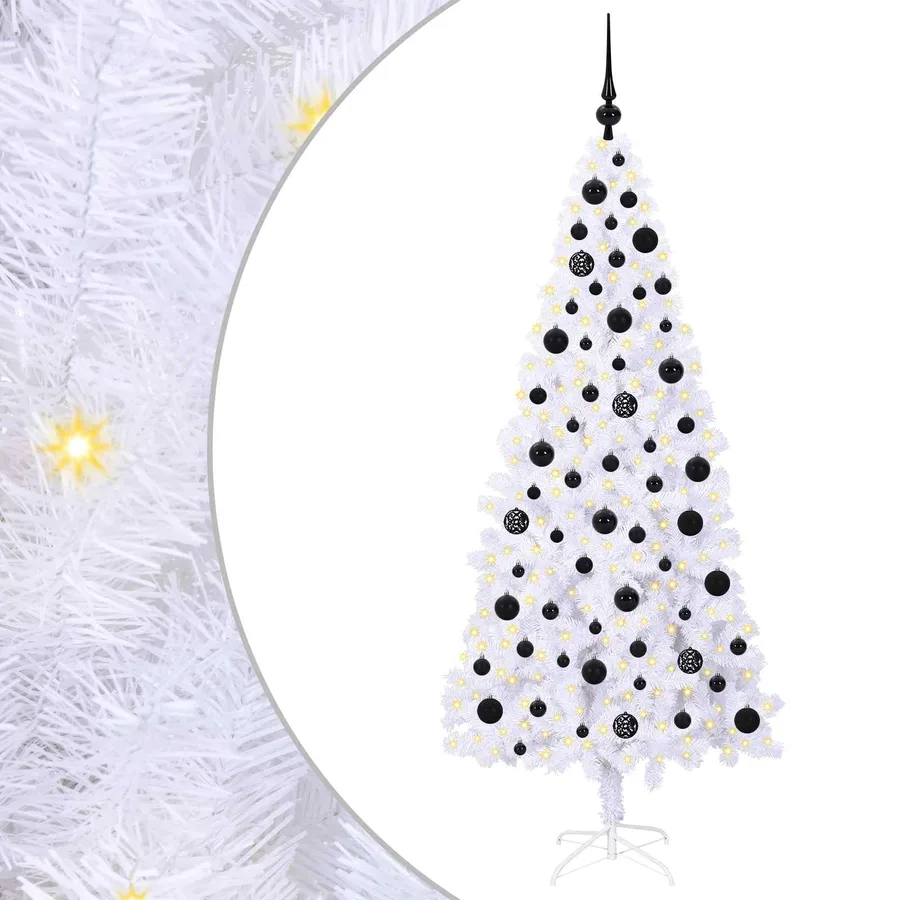 Sapin de Noël artificiel avec 300 LED Blanc 180 cm PVC et Acier - 2