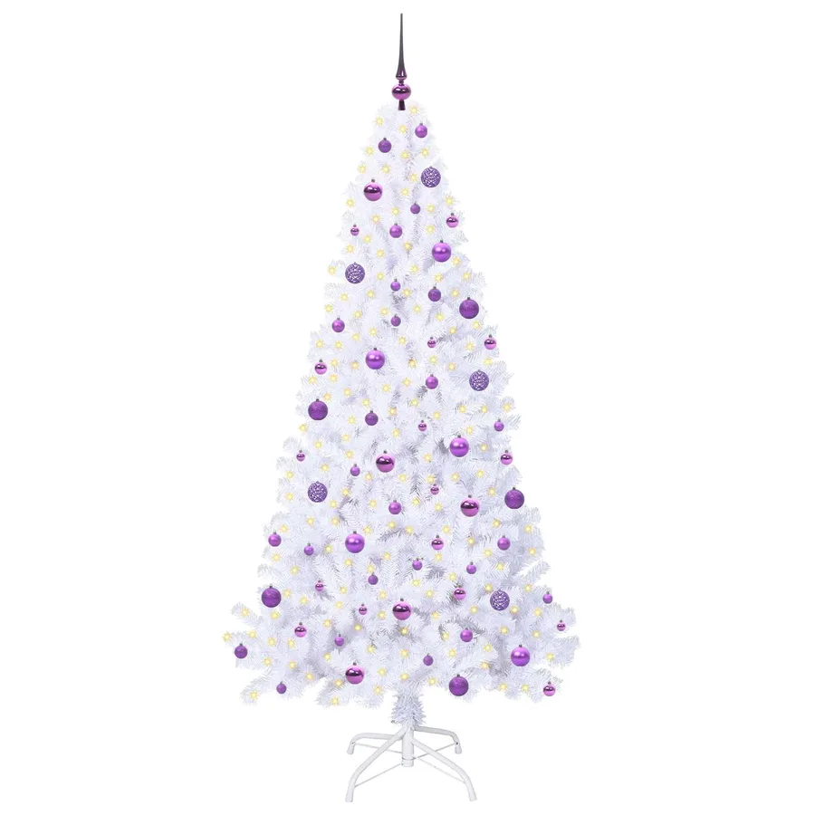Sapin de Noël artificiel avec 300 LED Blanc 210 cm PVC et Acier - 3