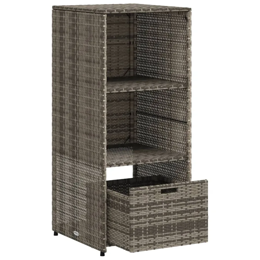 Armoire de rangement de jardin gris 50x55x115 cm résine tressée - 6