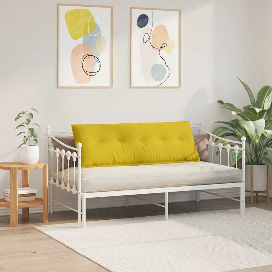 Coussin de Dos Jaune 140 x 50 cm Tissu en velours côtelé - 4