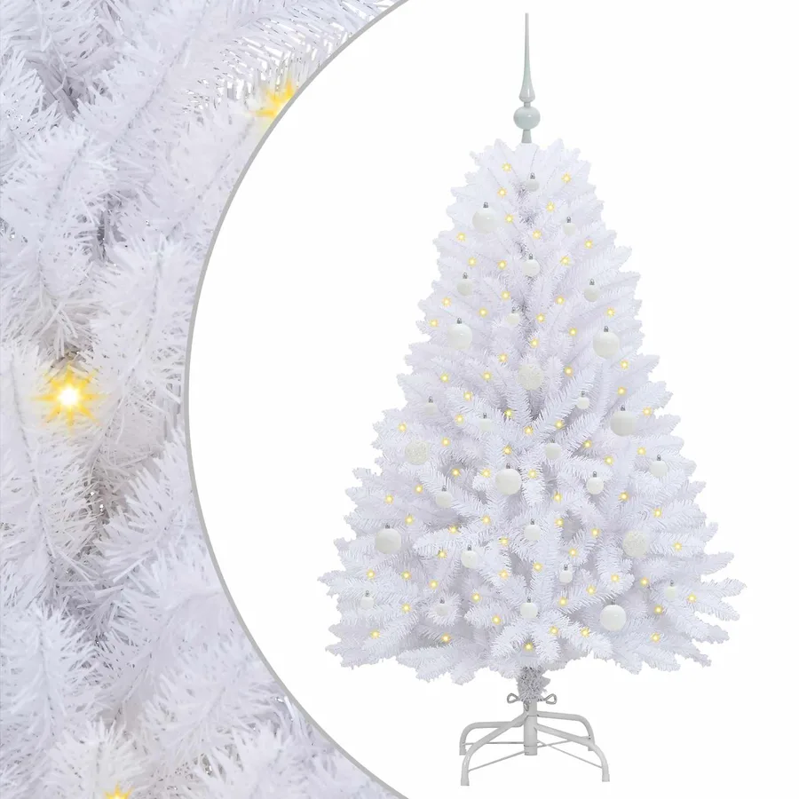 Sapin de Noël Artificiel à Branches Articulées Blanc 150 cm - 2