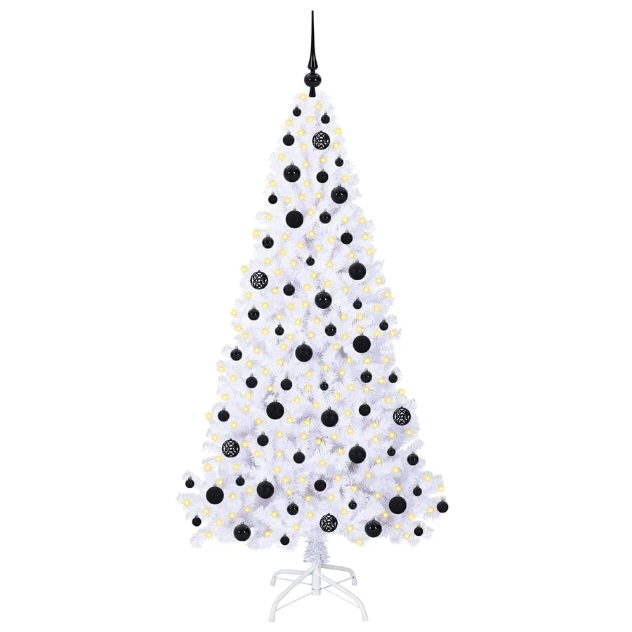 Sapin de Noël artificiel avec 300 LED Blanc 180 cm PVC et Acier - 3
