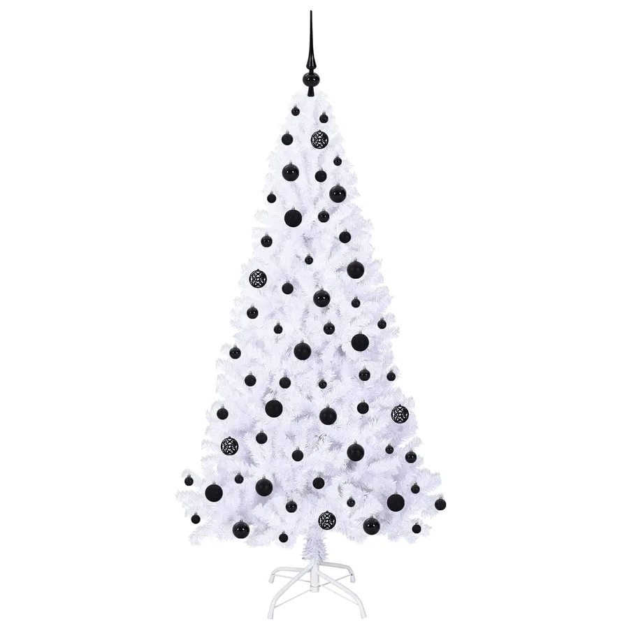 Sapin de Noël artificiel avec 300 LED Blanc 180 cm PVC et Acier - 4