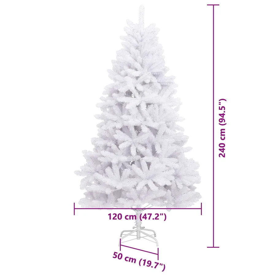 Sapin de Noël Artificiel à Branches Articulées Blanc 240 cm - 17