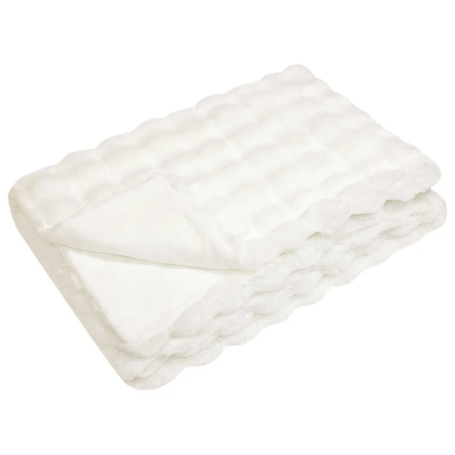 Couverture antidérapante en fausse de lapin Olite 4 pcs Blanc - 5