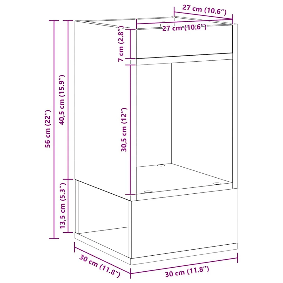 Table d'appoint 2 pc Chêne artisanal 30 x 30 x 56 cm - 13