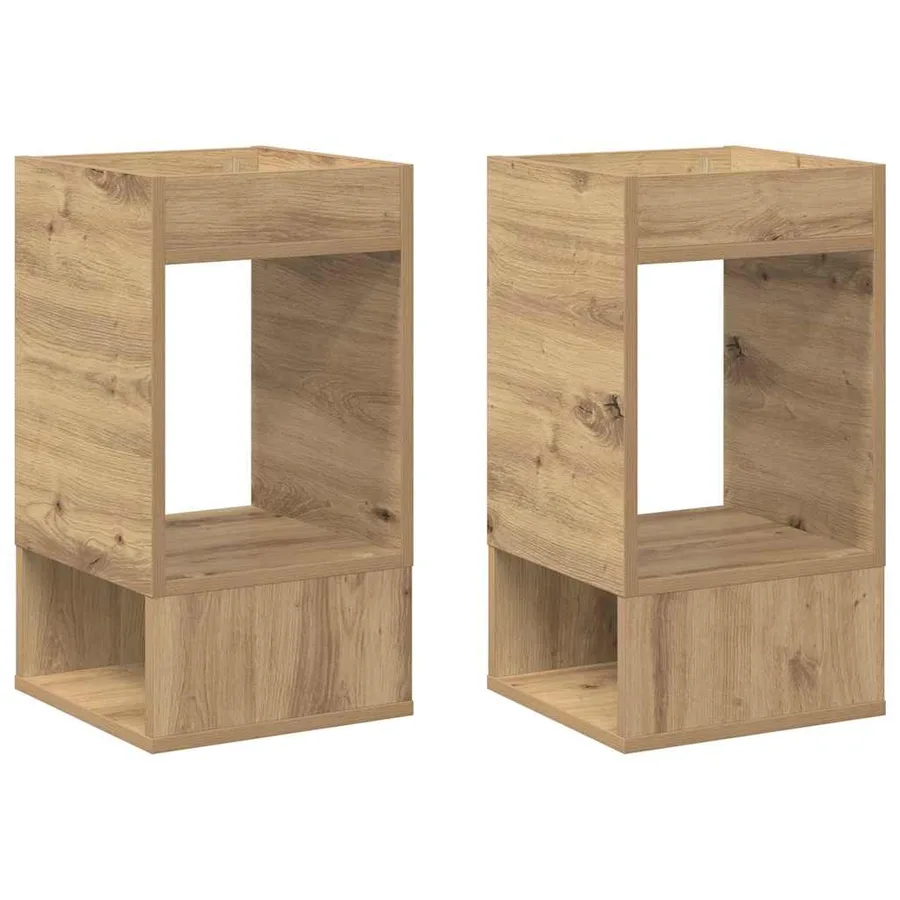 Table d'appoint 2 pc Chêne artisanal 30 x 30 x 56 cm - 2