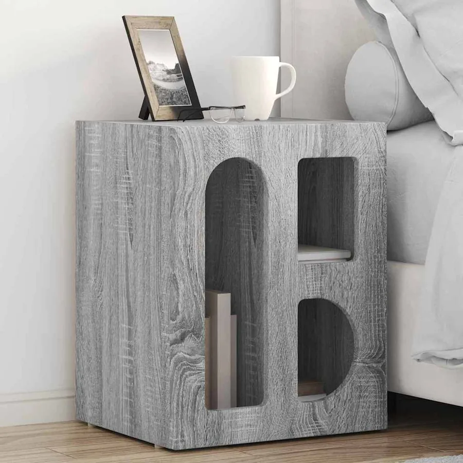 Table de chevet ELST 2 pc Gris Sonoma 40 x 35 x 50 cm