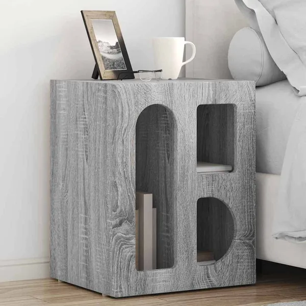 Table de chevet ELST 2 pc Gris Sonoma 40 x 35 x 50 cm