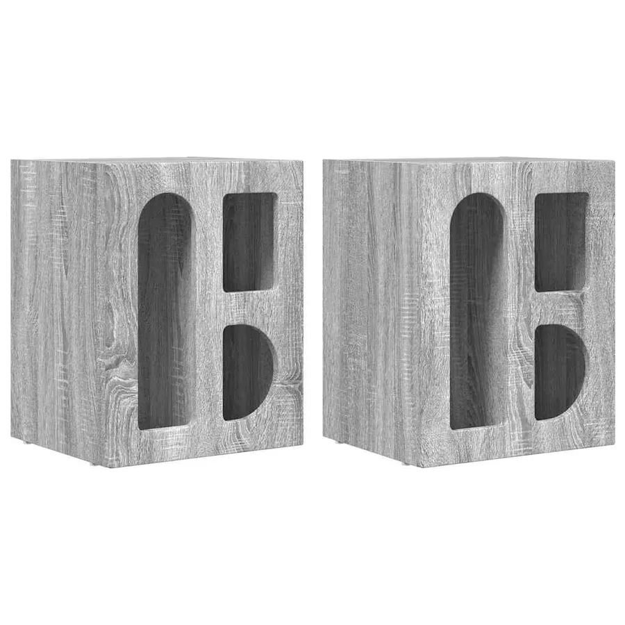 Table de chevet ELST 2 pc Gris Sonoma 40 x 35 x 50 cm - 2