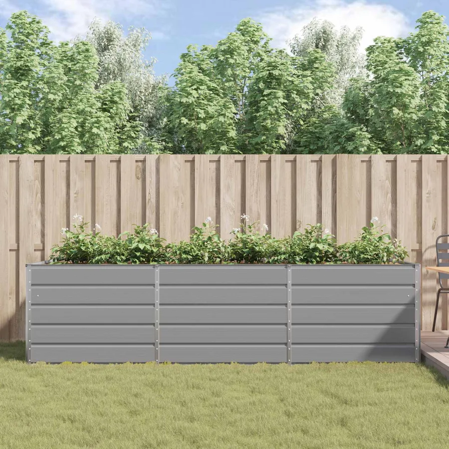 Jardinière Gris clair 290 x 100 x 75 cm Acier galvanisé - 4