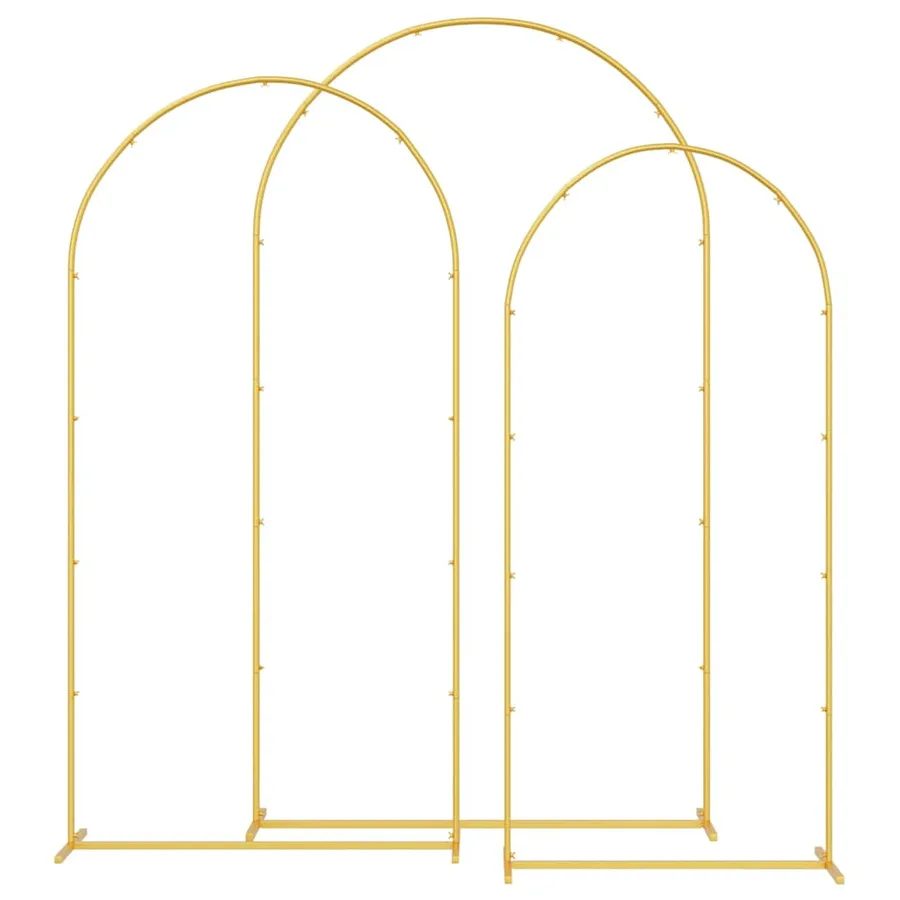 Arche de mariage 3 pcs Doré Acier - 2