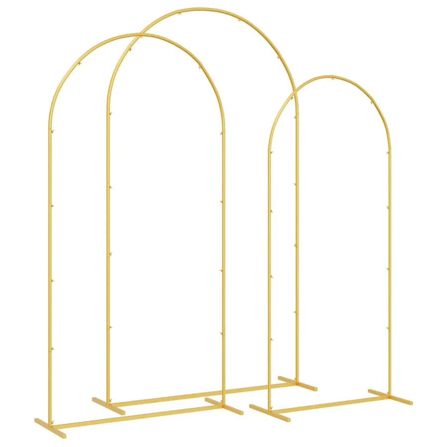 Arche de mariage 3 pcs Doré Acier - 5