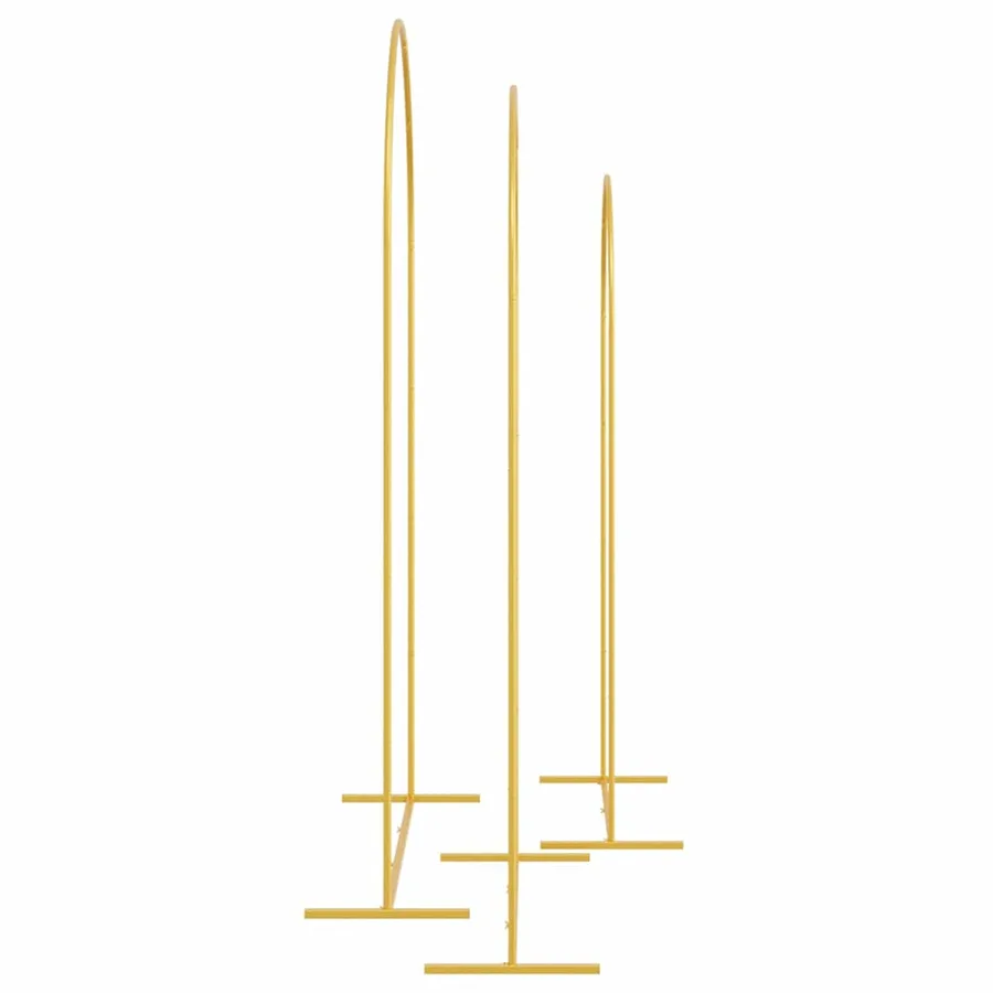 Arche de mariage 3 pcs Doré Acier - 6