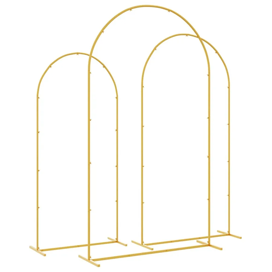 Arche de mariage 3 pcs Doré Acier - 7