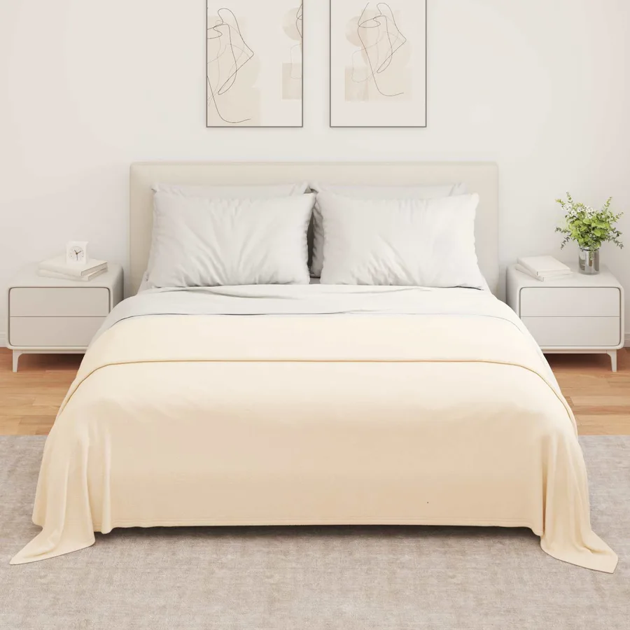 Couvertures à jeter 6 pcs Crème 280 x 210 cm Toison - 3