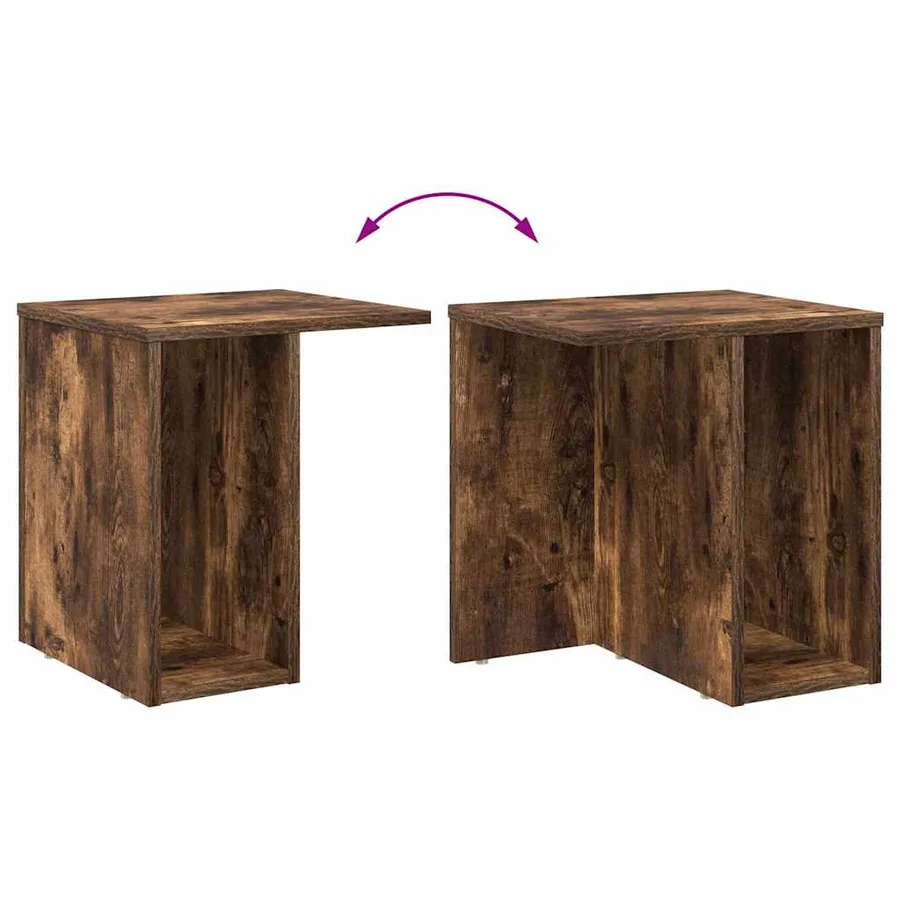 Table d'appoint 2 pcs Chêne fumé 37 x 32 x 40 cm - 11