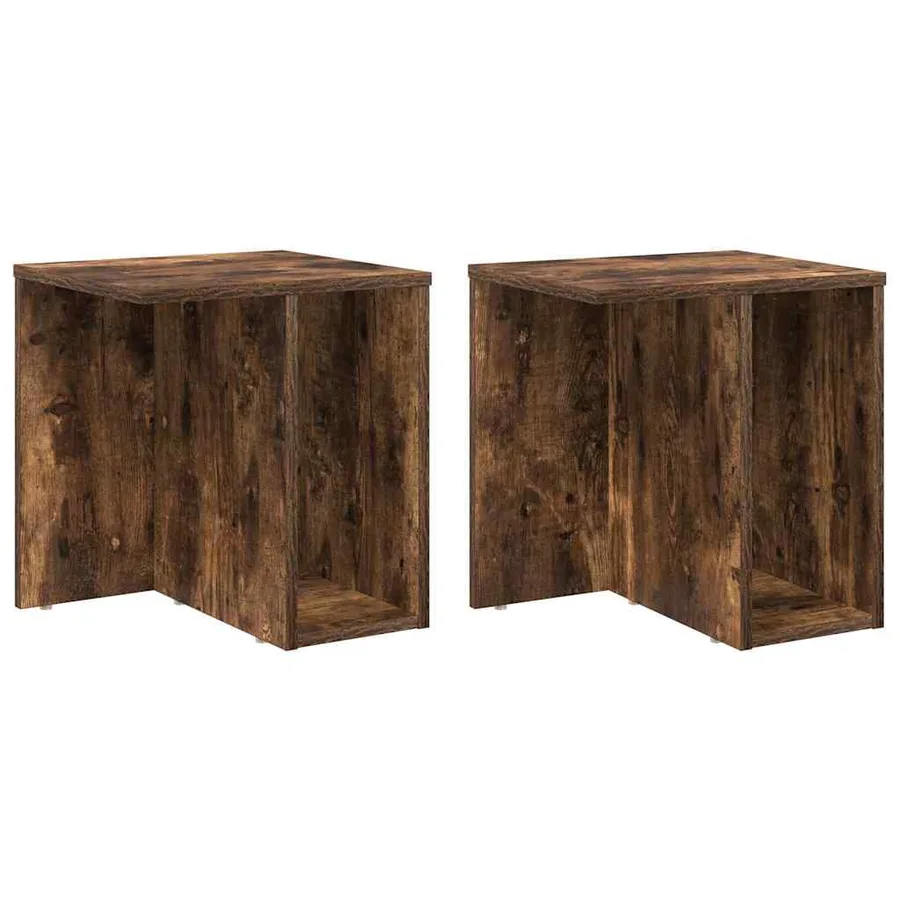 Table d'appoint 2 pcs Chêne fumé 37 x 32 x 40 cm - 2