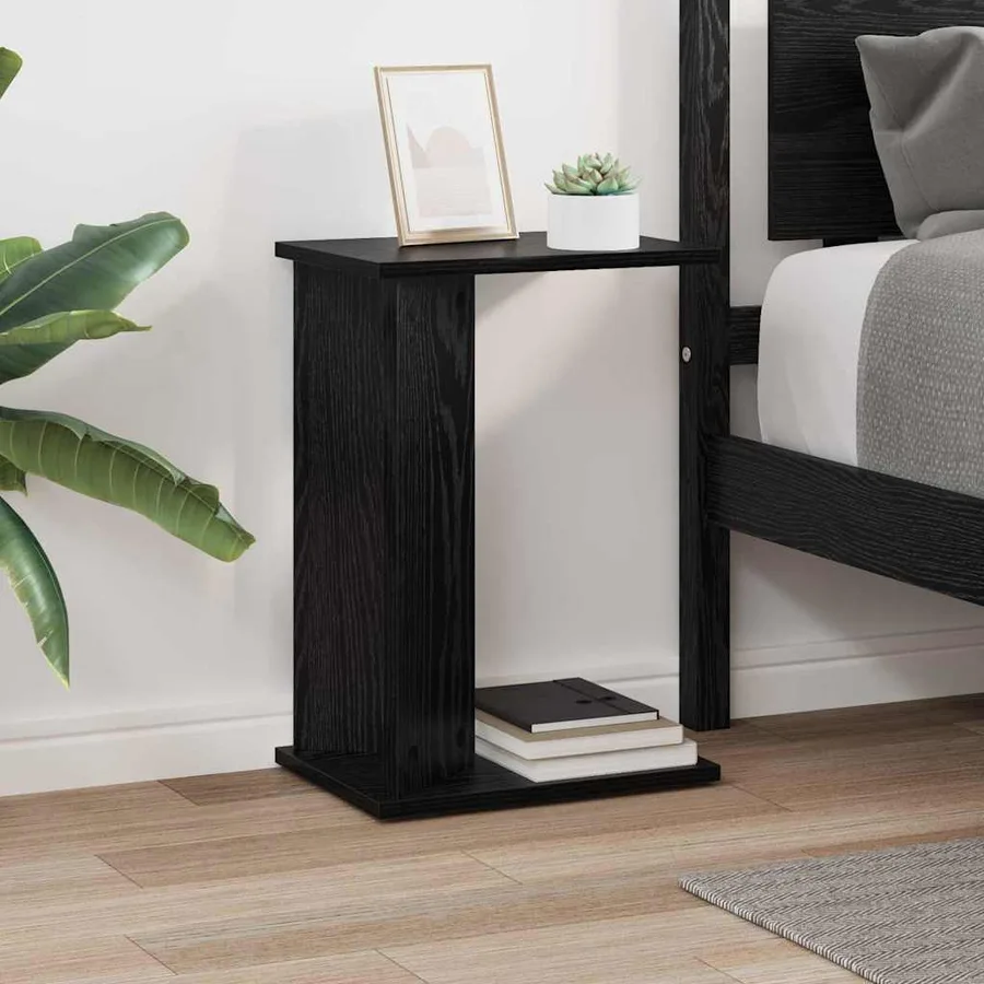Table d'appoint Chêne noir 35 x 25 x 50 cm Bois d'ingénierie - 4