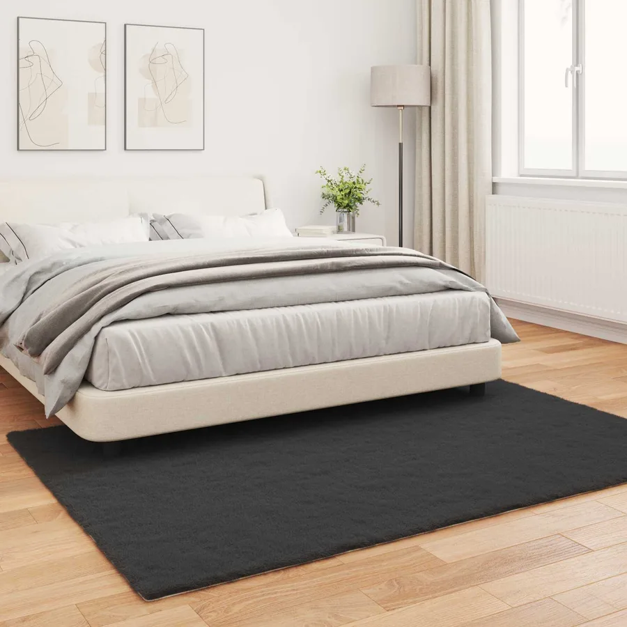 Tapis antidérapant en fausse de lapin OLITE Noir 120 x 170 cm - 4