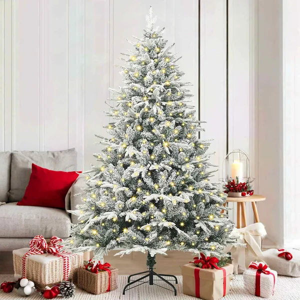 Sapin de Noël artificiel pré-éclairé Vert 180 cm PVC et PE