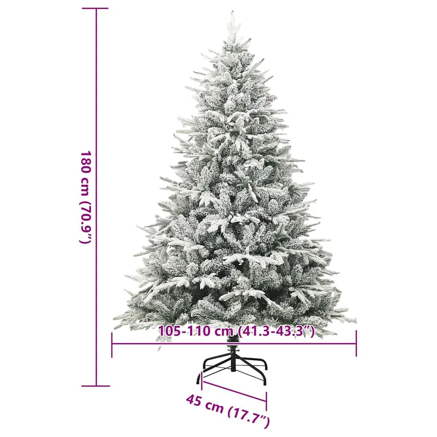 Sapin de Noël artificiel pré-éclairé Vert 180 cm PVC et PE - 12