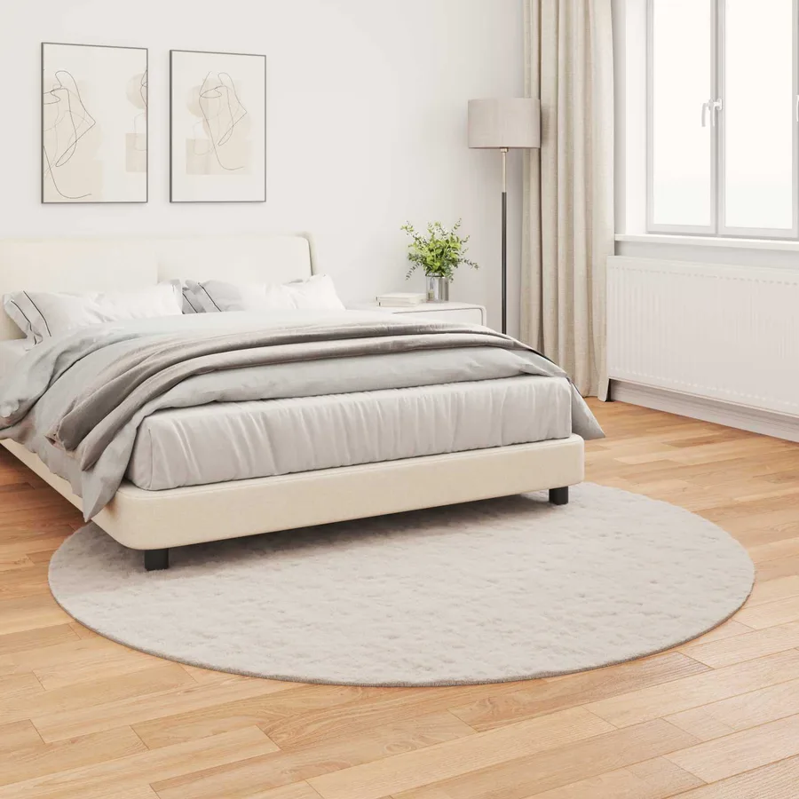 Tapis antidérapant en fausse de lapin OLITE Beige Ø 200 cm - 4
