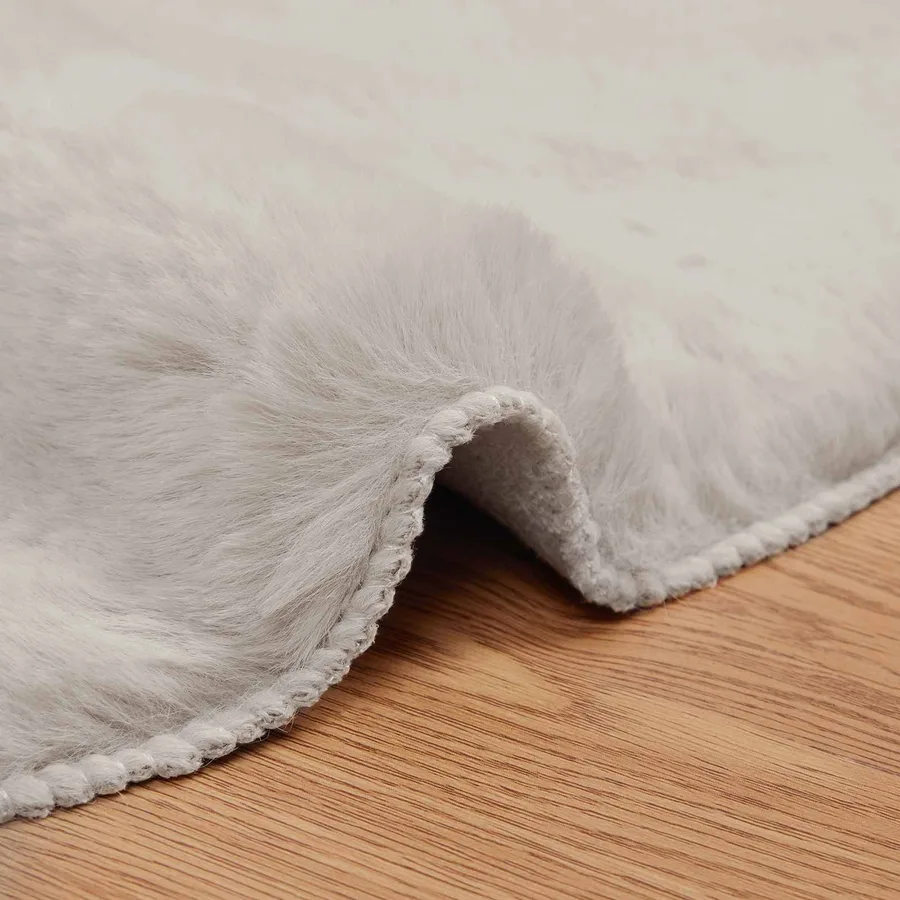 Tapis antidérapant en fausse de lapin OLITE Beige Ø 200 cm - 5